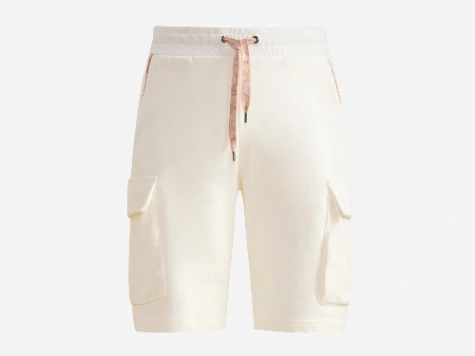 Cotton fleece Bermuda shorts Pastel White